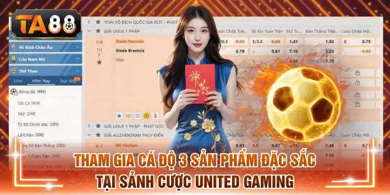 Tham gia cá độ 3 sản phẩm đặc sắc tại sảnh cược United Gaming
